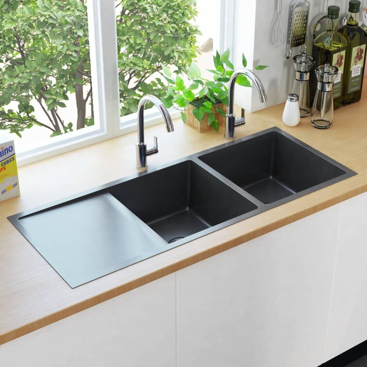 Belfry Kitchen Aislinn Double Bowl Undermount Kitchen Sink Wayfair Co Uk