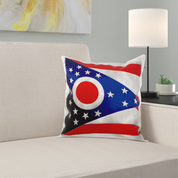 Ohio State Flag Pillow Cover Ohio State Flag Pillow Cover