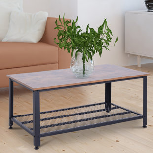Go to store & view more images Williston Forge Tobey Metal and Wood Grain Coffee Table