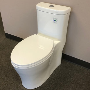 Go to store & view more images WoodBridge Compact Dual Flush Elongated One-Piece Toilet