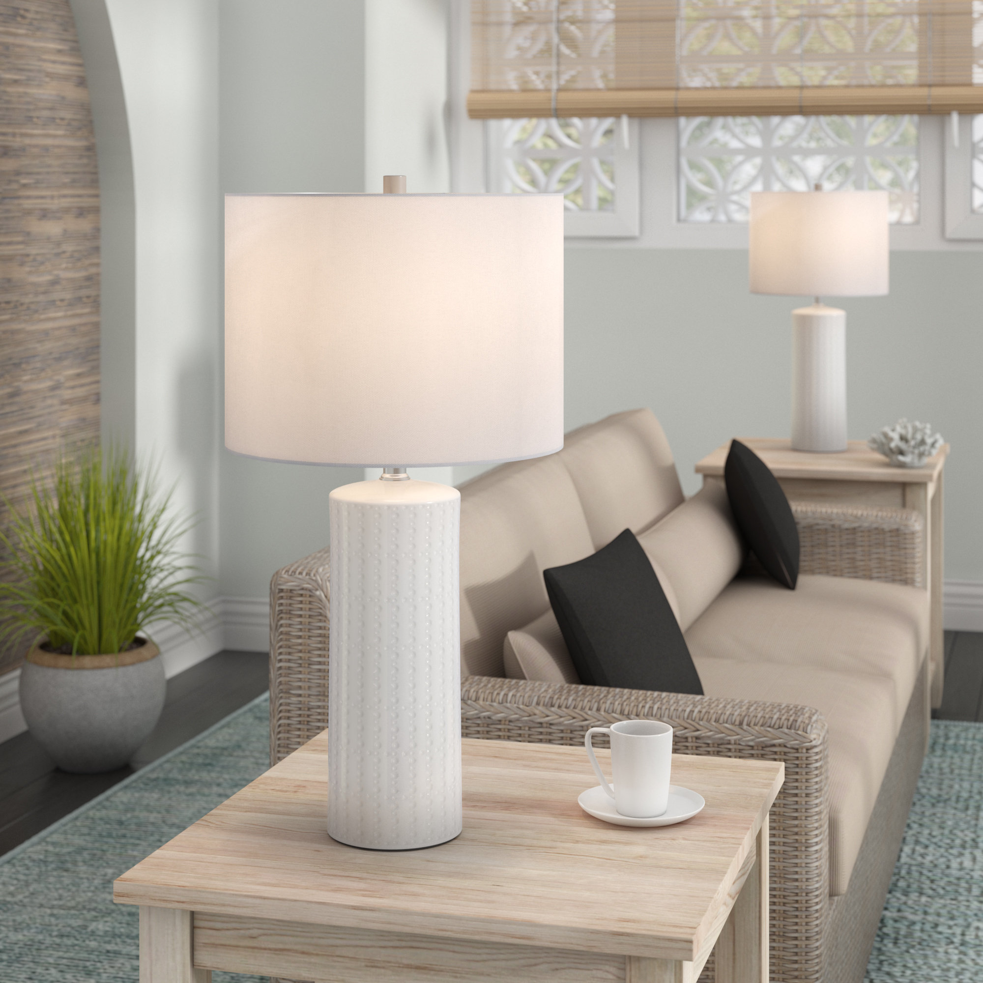 Beachcrest Home Heming 2525 Cream Table Lamp Set Reviews Wayfair