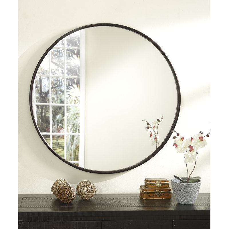 Mistana Walden Round Accent Mirror Reviews Wayfair Mistana Walden Round Accent Mirror