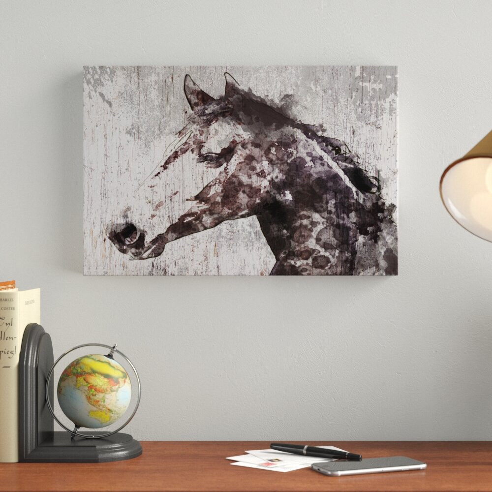 Union Rustic Steel Dust Horse by Irena Orlov - Print on Canvas | Wayfair