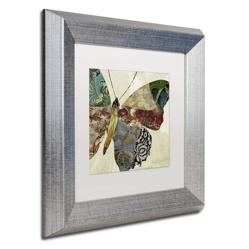 Trademark Art Butterfly Brocade Ii By Color Bakery Framed Graphic Art