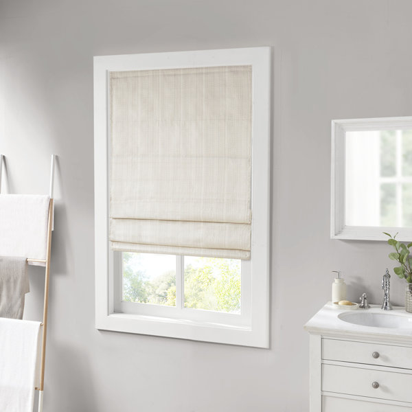 ESLIR Roman Blind with Tabs Kitchen Roman Curtains Transparent Tab-Top Modern Curtains 1 Piece BxH 60x140cm grey 100% polyester 