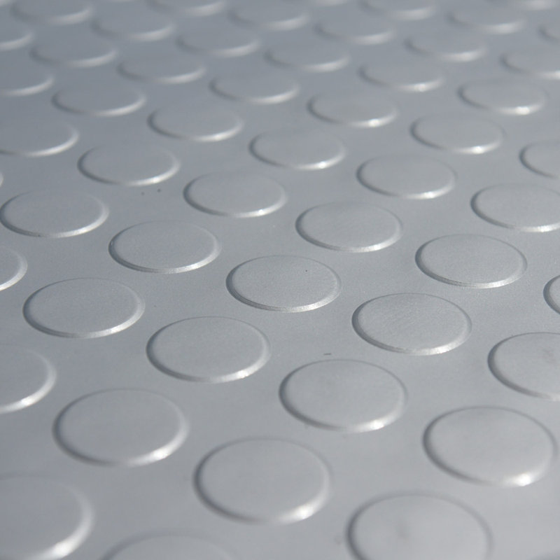 Rubber Cal Inc Metallic Coin Grip Silver 48 X 300 In Garage Flooring Tiles In Silver Wayfair