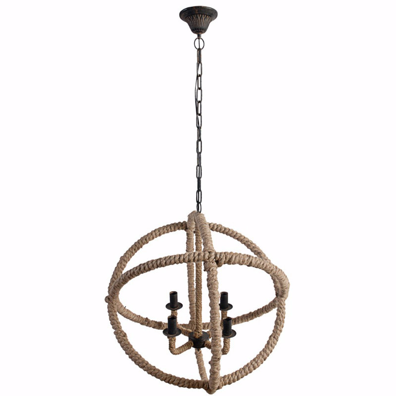 4-Light Mini Round Rope Chandelier #ropelight #spherechandelier #graceandfrankie