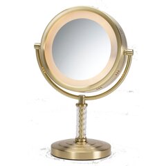 brass magnifying mirror on stand