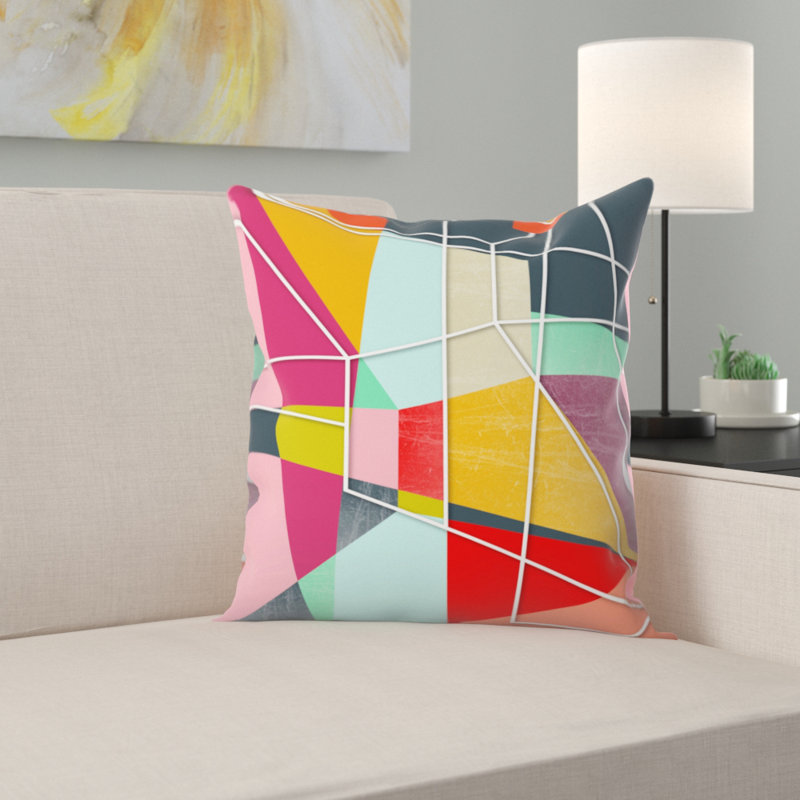 East Urban Home Colorblock V Throw Pillow Wayfair