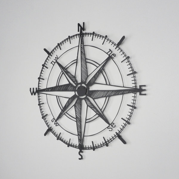 Details about   Compass Design Metal Wall Decor,Round Contemporary Wall Hanging,Metal Wall Art 