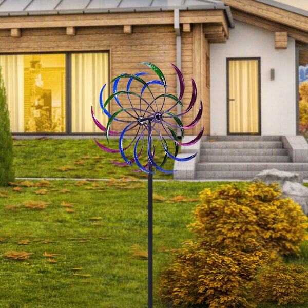 Hanging Rainbow Kinetic Metal Wind Spinner With Motor 30 Inches long X 5.5" Wide
