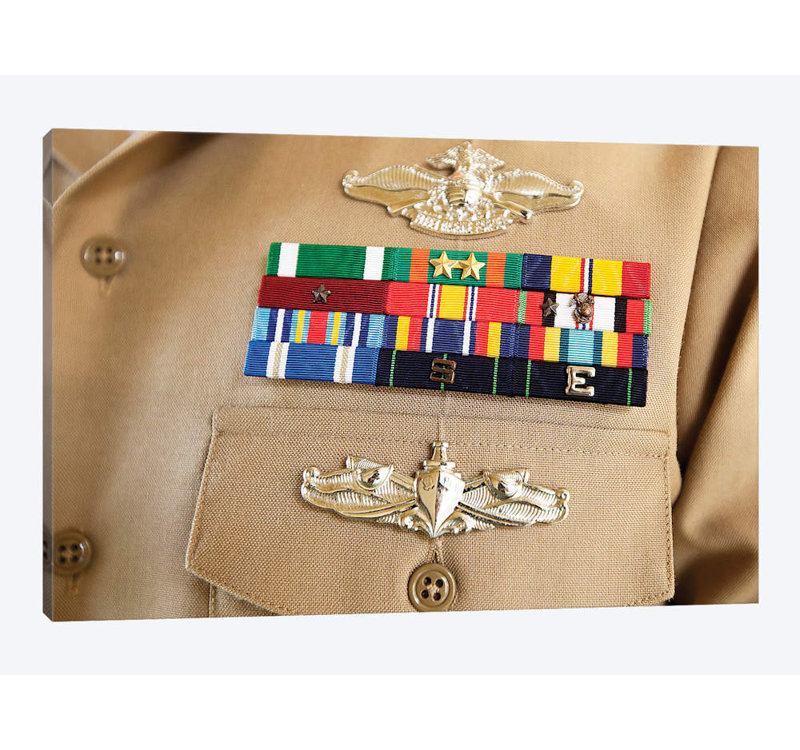 East Urban Home Close Up View Of Military Decorations And Honors On The Uniform Of A Petty Officer Photographic Print On Canvas