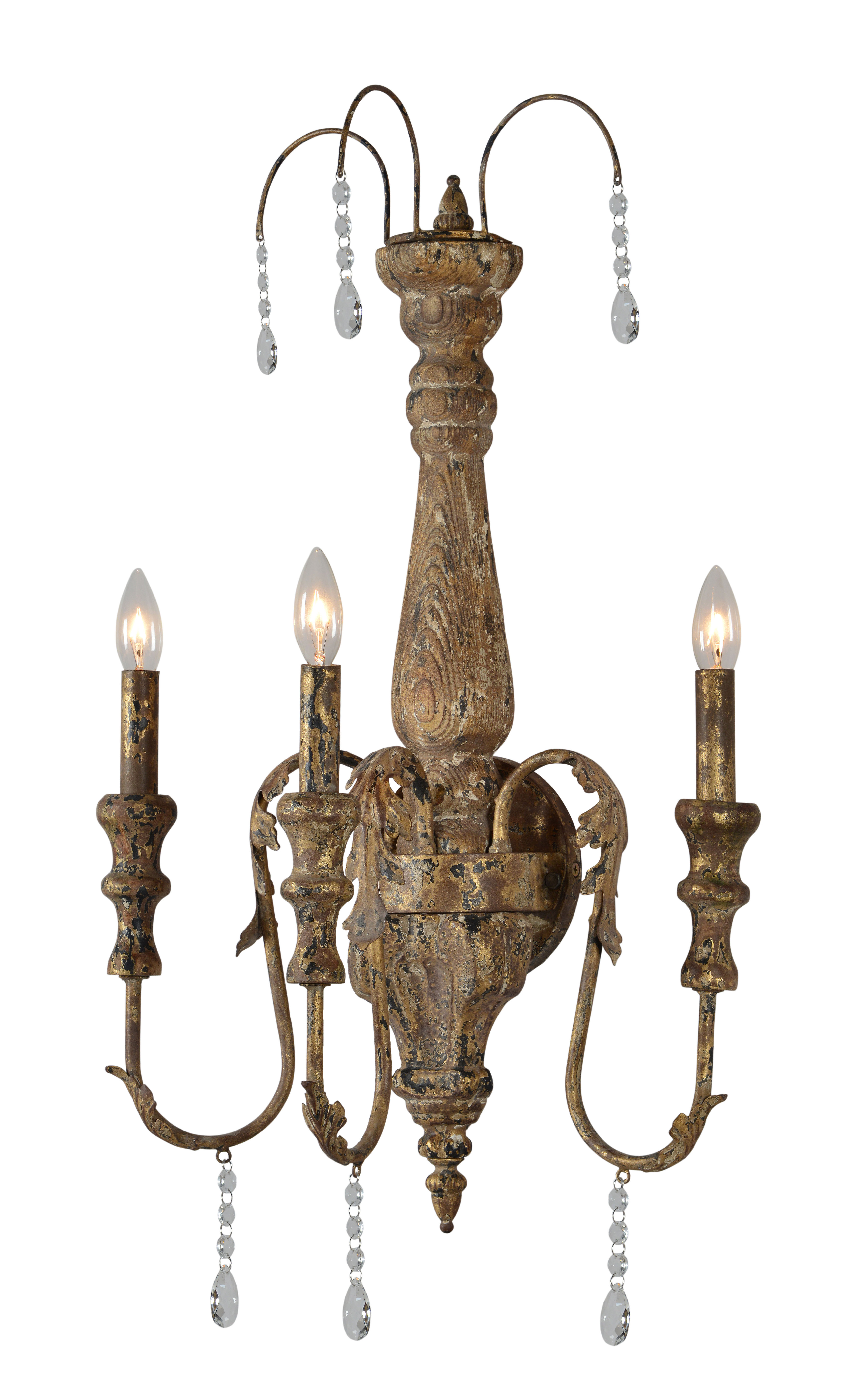 Light Dimmable Plug-In Gold Candle Wall 