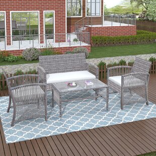 Details about  / 3Pcs Patio Table Chairs Set End Table Chair With Padded Garden Outdoor Furniture