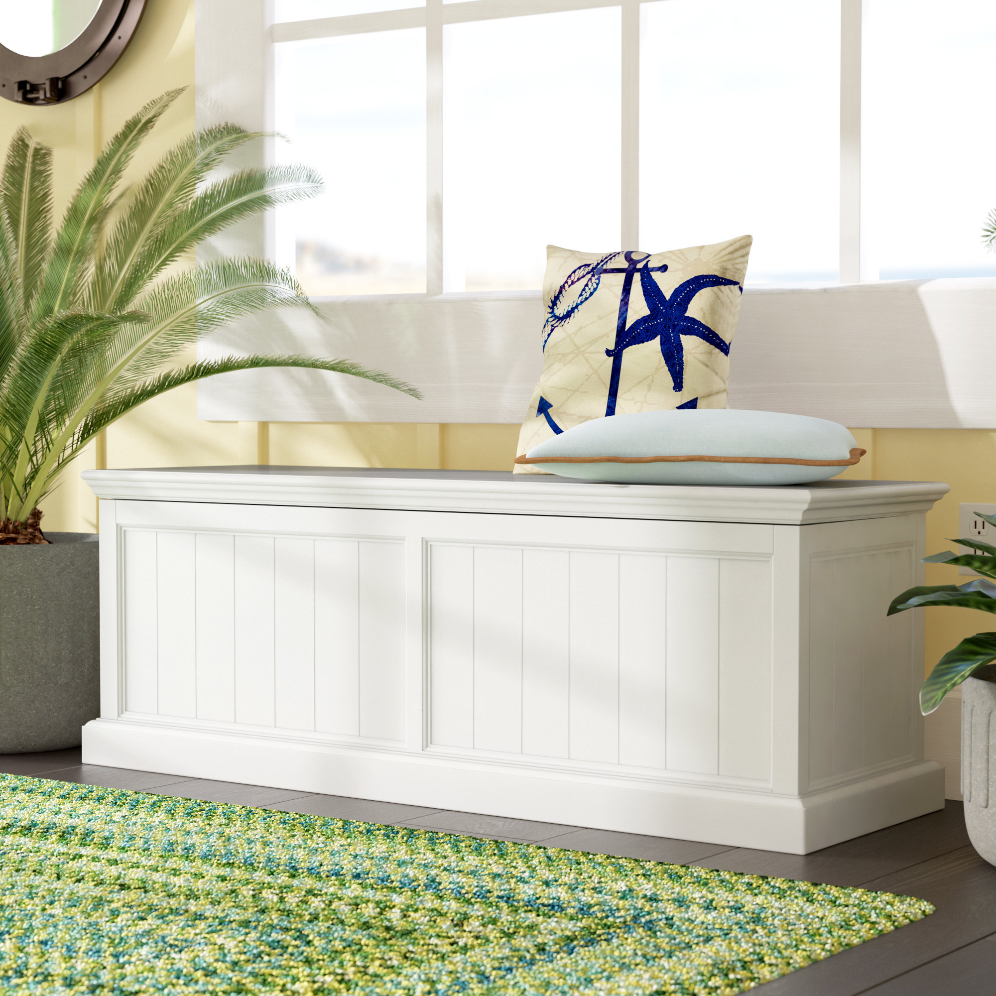 Beachcrest Home Amityville Wood Storage Bench Reviews Wayfair