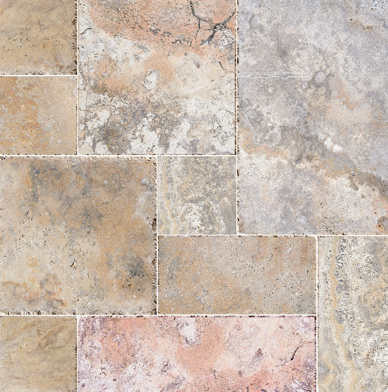 Parvatile Scabos French Pattern Random Sized Stone Tile Chiseled Parvatile Scabos French Pattern Random