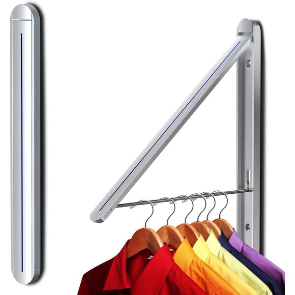 Details about   Pagetoc Aluminum Folding Hanger，Silver Wall Mounted Retractable Clothes Hange... 