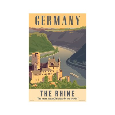 Germany Travel Poster by Jim Zahniser - Graphic Art Print East Urban Home Format: Wrapped Canvas, Matte Color: No Matte, Size: 40