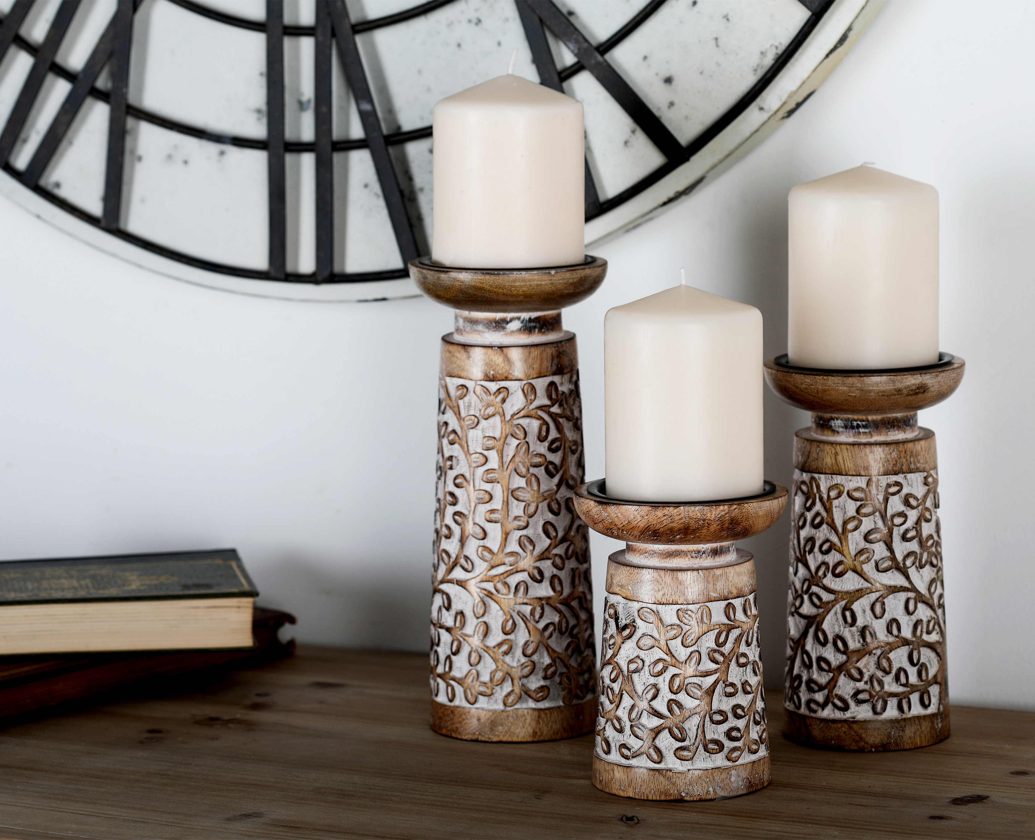 3 Piece Candle Holder Set Pillars Votive Glass Cups Dance Sing Live