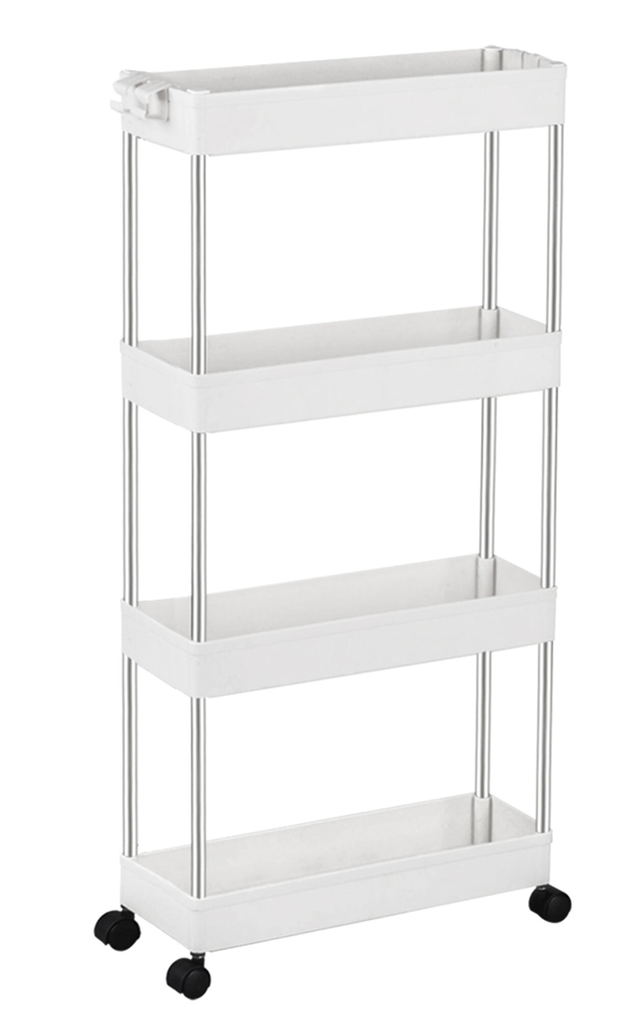 Bathroom Mobile Slim Gap Organizer Shelving Unit Organizer Slide Out Storage Tower Rolling Utility Cart For Laundry Dulcii 4 Tier Slim Storage Cart Kitchen Laundry Storage Organization Home Ekbotefurniture Com