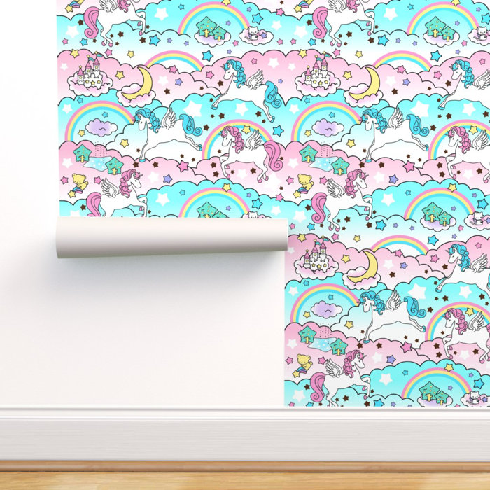 Fullmer Unicorn Nursery Removable Wallpaper Roll Fullmer Unicorn Nursery Removable Wallpaper Roll