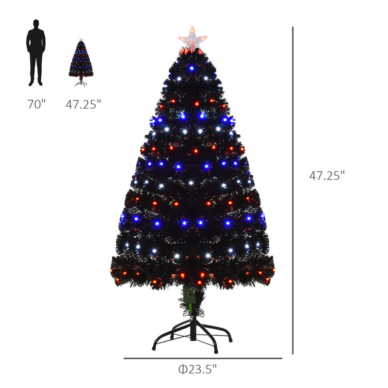 The Holiday Aisle Black Pine Artificial Christmas Tree With 130 Colored Clear Lights Wayfair