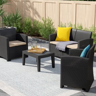 Zipcode Design Ameson 4 Seater Rattan Sofa Set Reviews | Garden Sofa Sets Great Deals