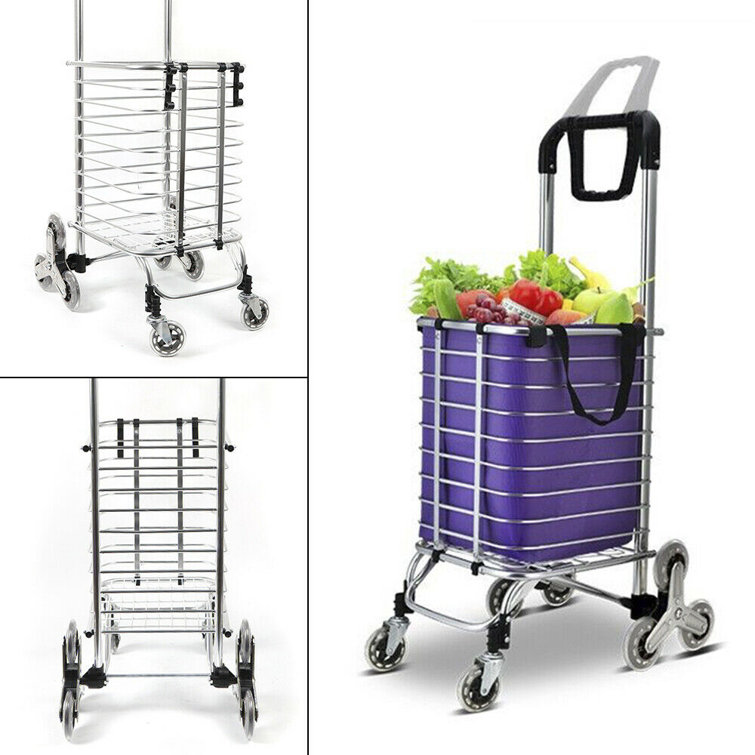 Color : Metallic Shopping Carts Shopping Baskets Folding Multipurpose Luggage Carts Load Capacity 35 L Eight Wheels Universal Wheel Grocery Color : Metallic Shopping Carts Shopping Baskets Folding Multipurpose Luggage Carts Load Capacity 35 L Eight Wheels Universal Wheel Grocery
