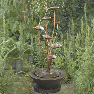 Chickamauga Resin Acqua Di Loto Lotus Outdoor Tabletop Fountain
