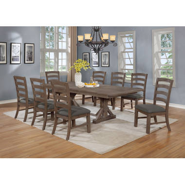 silver round dining table set