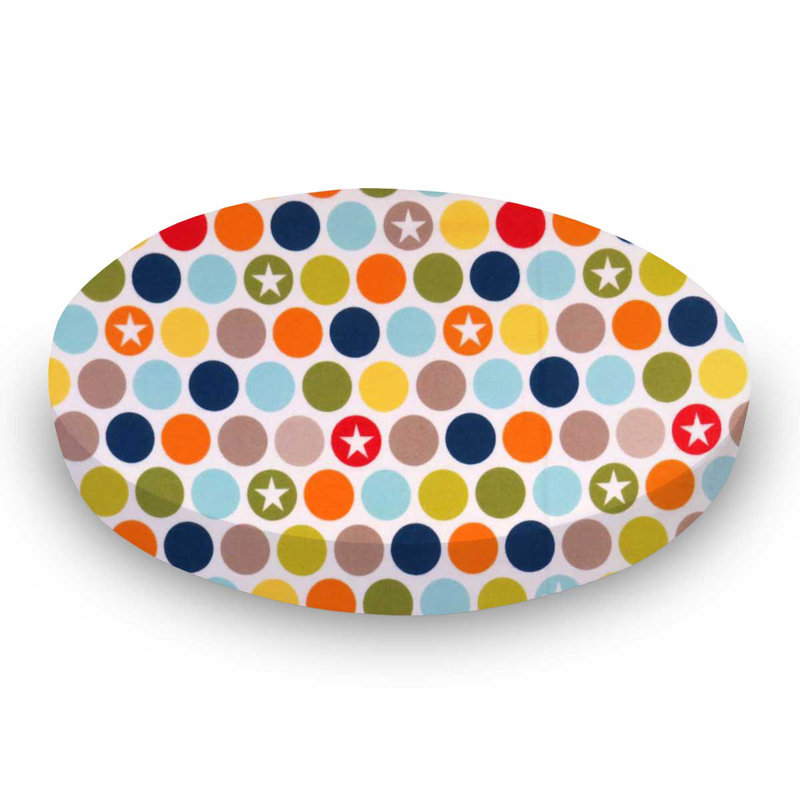 Sheetworld Round Crib Sheets Coloured Dots Stars Made In Usa