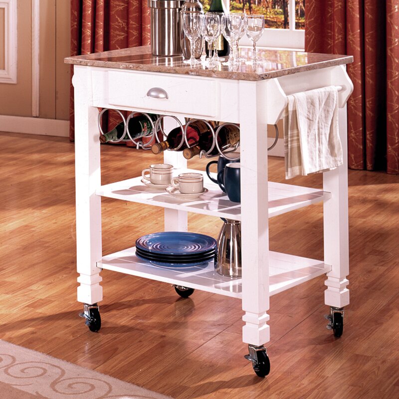 Kitchen Cart with Marble Top. 
