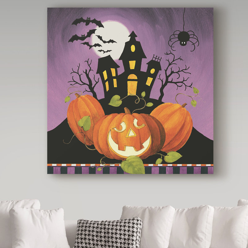 East Urban Home Happy Haunting House On Pumpkins Acrylic
