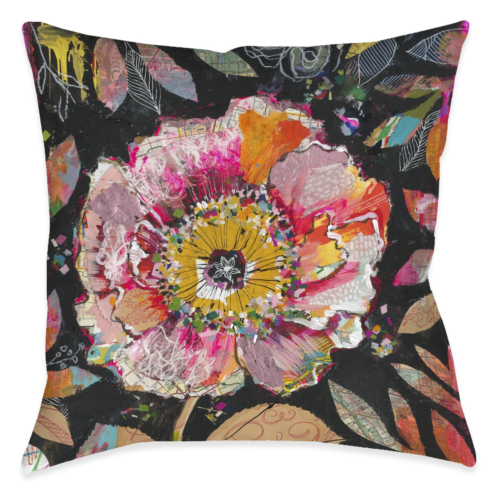 Red Barrel Studio® Floral Collage Indoor Decorative Pillow | Wayfair