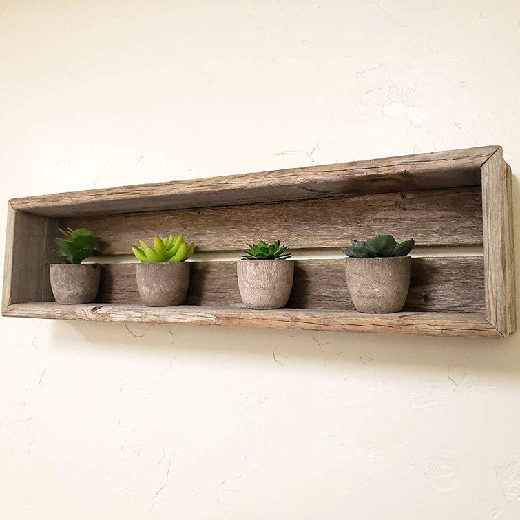 Bluffdale Solid Wood Floating Shelf with Reclaimed Wood