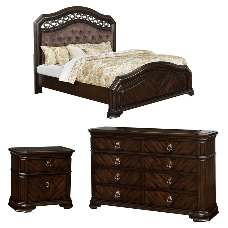 Lark Manor Menthe Upholstered Standard Configurable Bedroom Set