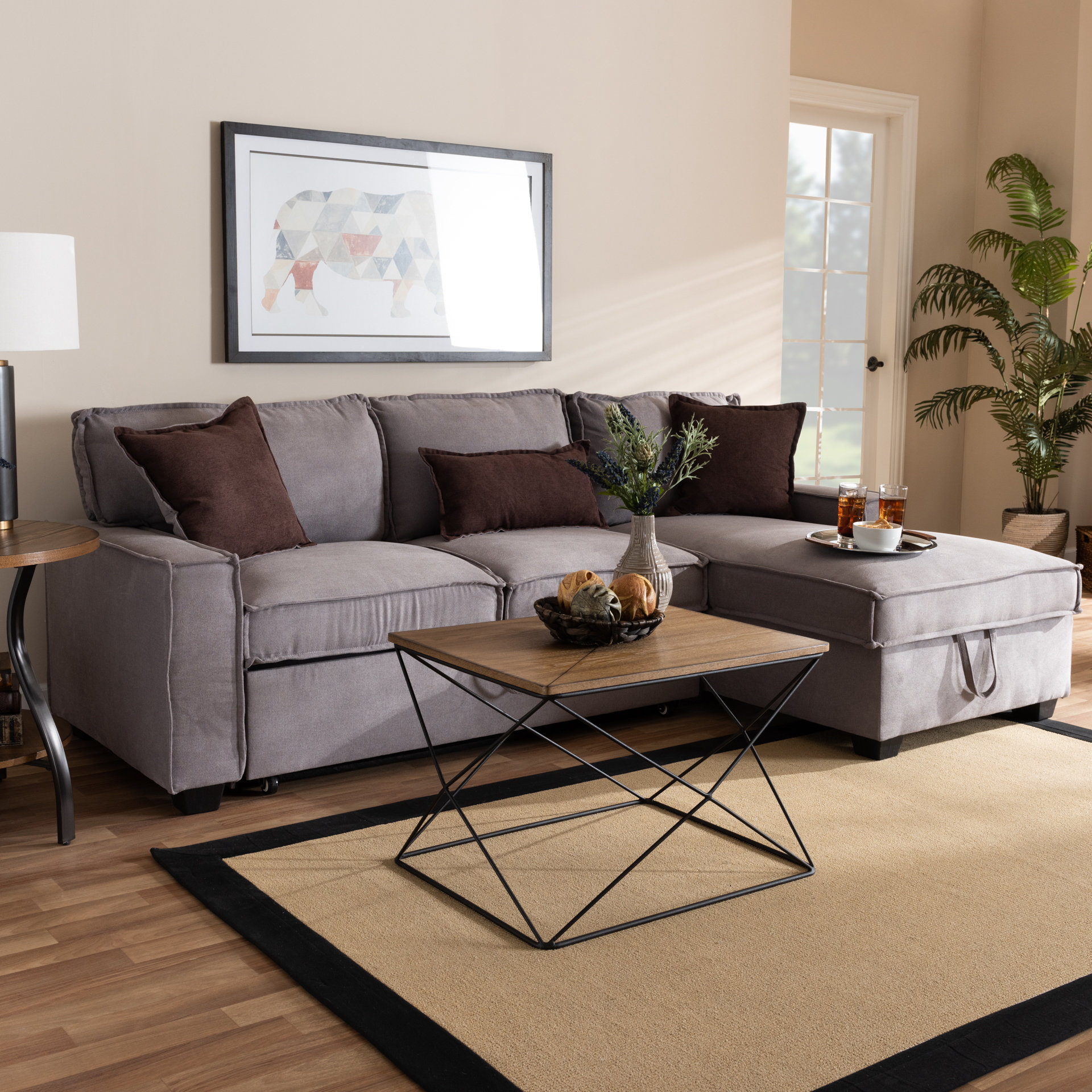 Winston Porter Hersh Right Hand Facing Sleeper Sectional Reviews Wayfair Ca