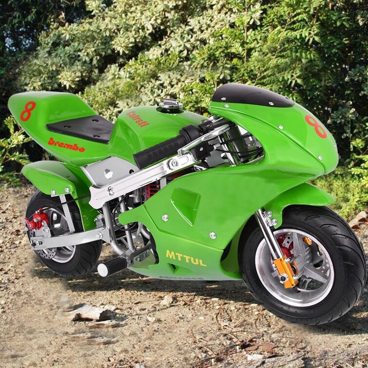 Mini Gas Power Pocket Bike Motorcycle 49Cc 6-Stroke Engine For Kids And Teens US | Wayfair