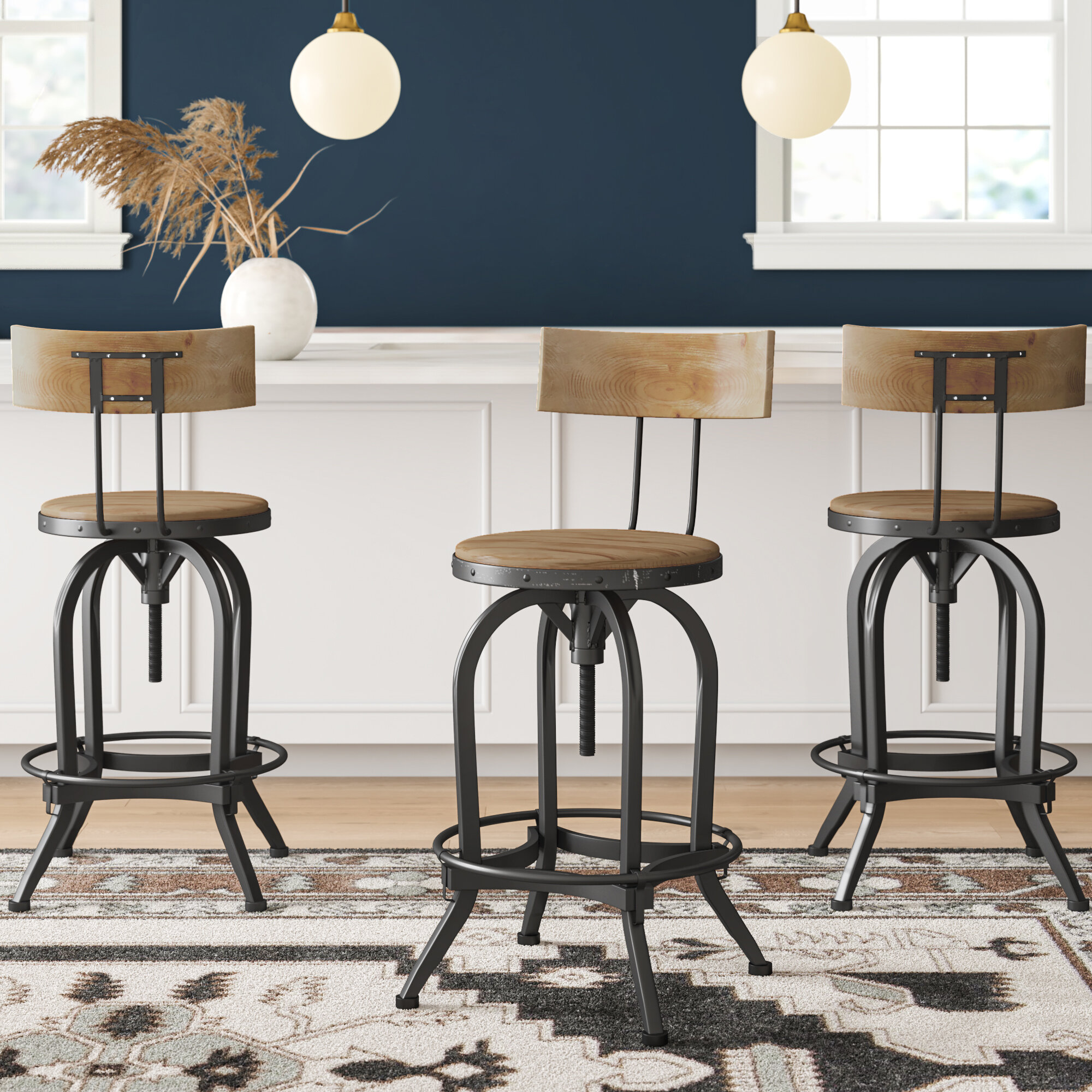 adjustable height bar stools with wheels