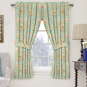 Clifton Hall Nature/Floral Room Darkening Rod Pocket Single Curtain Panel