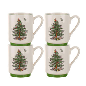 Christmas Tree Stacking Coffee Mug (Set of 4)