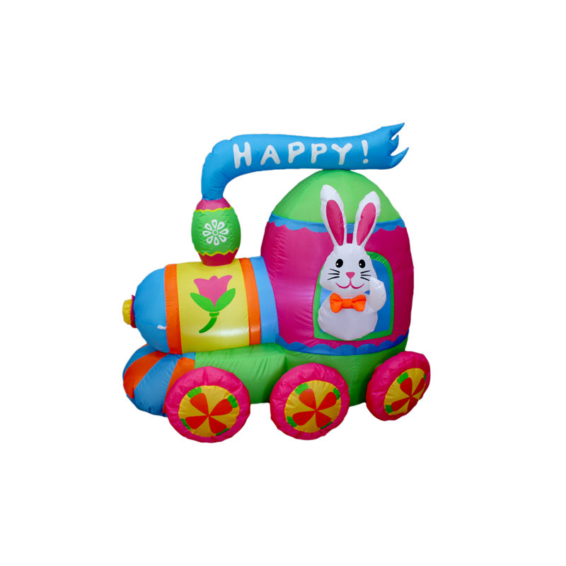 Bzb Goods Easter Inflatable Bunny With Bow Tie On Train Decoration