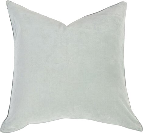 Velvet Throw Pillow in a soft quiet pale blue.
