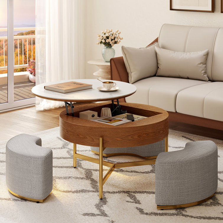 Lift Top Extendable Frame Coffee Table with Storage