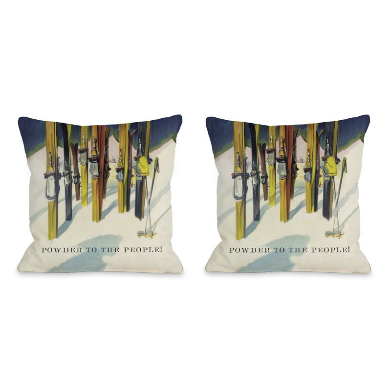 Loon Peak Perham Vintage Ski Throw Pillow Reviews Wayfair