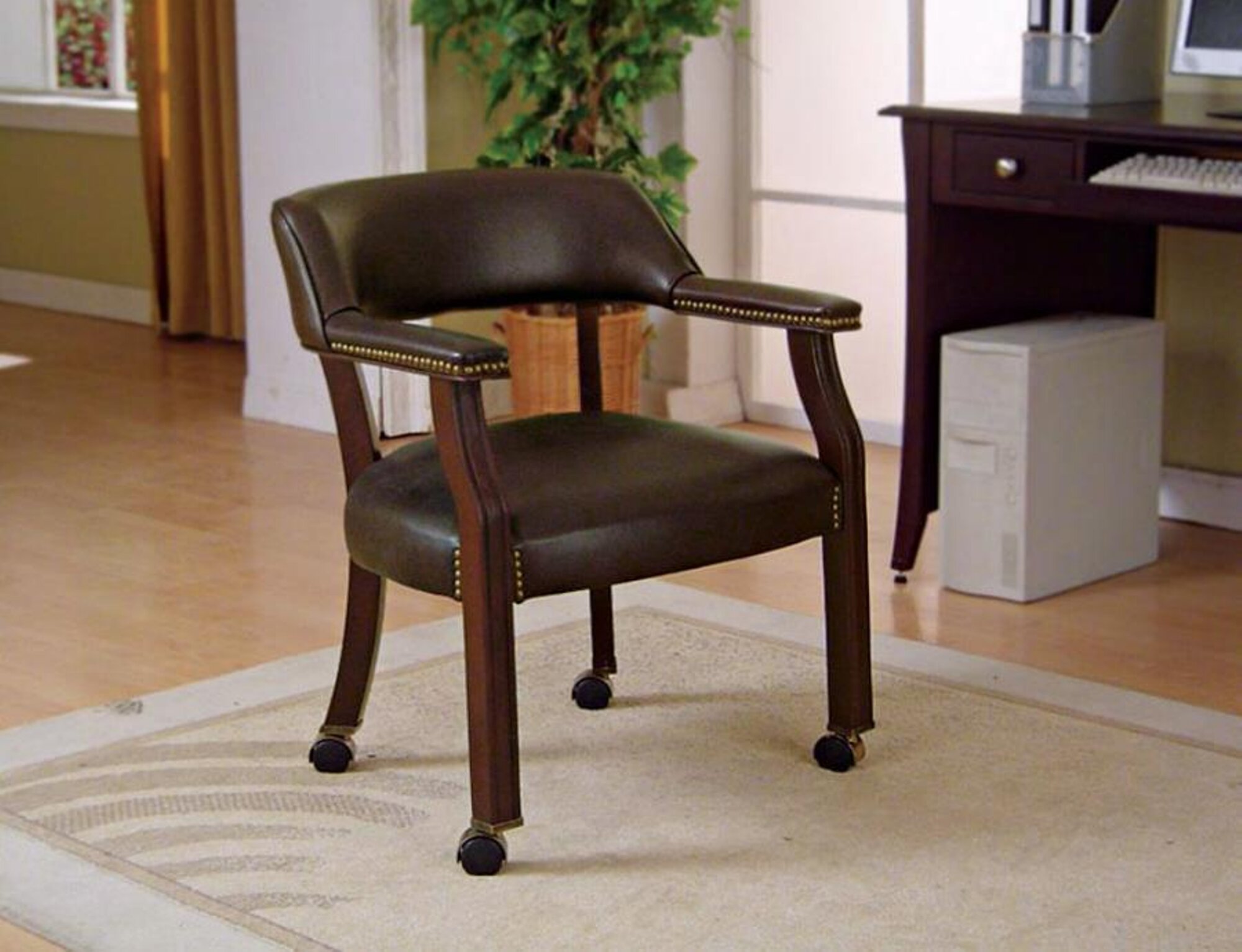 dedham leather guest chair