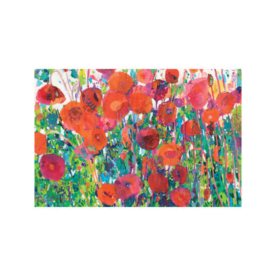 Vivid Poppy Collage III by Tara Funk Grim  Picture Frame Painting Print on Paper East Urban Home Size 40 H x 60 W x 15 D Format Wrapped Canva