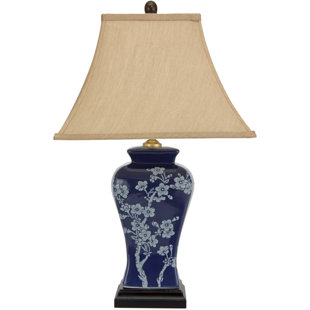 Blue And White Oriental Lamps Wayfair Cherry Blossoms 23 Table Lamp By Oriental Furniture