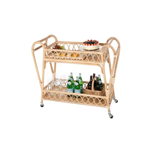 wood bar cart