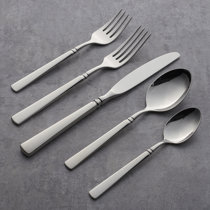 5 Piece Place Setting Service for 1 Fortessa Acqua 18/10 Stainless Steel Flatware 
